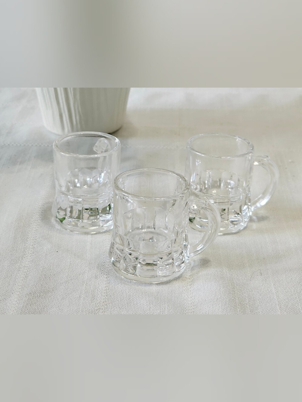 Vintage Federal Glass Mini Beer Mug Shot Glasses Set of 3